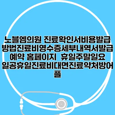노블엠의원 진료확인서비용발급방법|진료비영수증세부내역서발급|예약 홈페이지 | 휴일주말일요일공휴일진료|비대면진료약처방어플