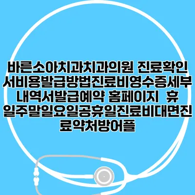 바른소아치과치과의원 진료확인서비용발급방법|진료비영수증세부내역서발급|예약 홈페이지 | 휴일주말일요일공휴일진료|비대면진료약처방어플