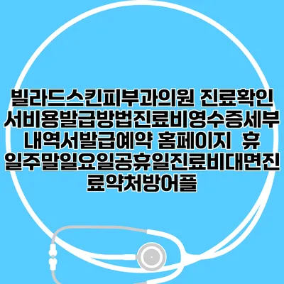 빌라드스킨피부과의원 진료확인서비용발급방법|진료비영수증세부내역서발급|예약 홈페이지 | 휴일주말일요일공휴일진료|비대면진료약처방어플