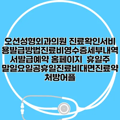 오션성형외과의원 진료확인서비용발급방법|진료비영수증세부내역서발급|예약 홈페이지 | 휴일주말일요일공휴일진료|비대면진료약처방어플