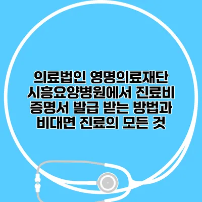 의료법인 영명의료재단 시흥요양병원에서 진료비 증명서 발급 받는 방법과 비대면 진료의 모든 것