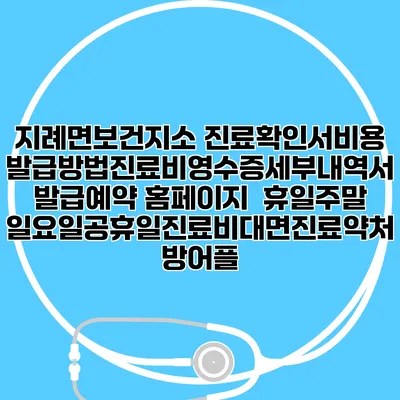지례면보건지소 진료확인서비용발급방법|진료비영수증세부내역서발급|예약 홈페이지 | 휴일주말일요일공휴일진료|비대면진료약처방어플
